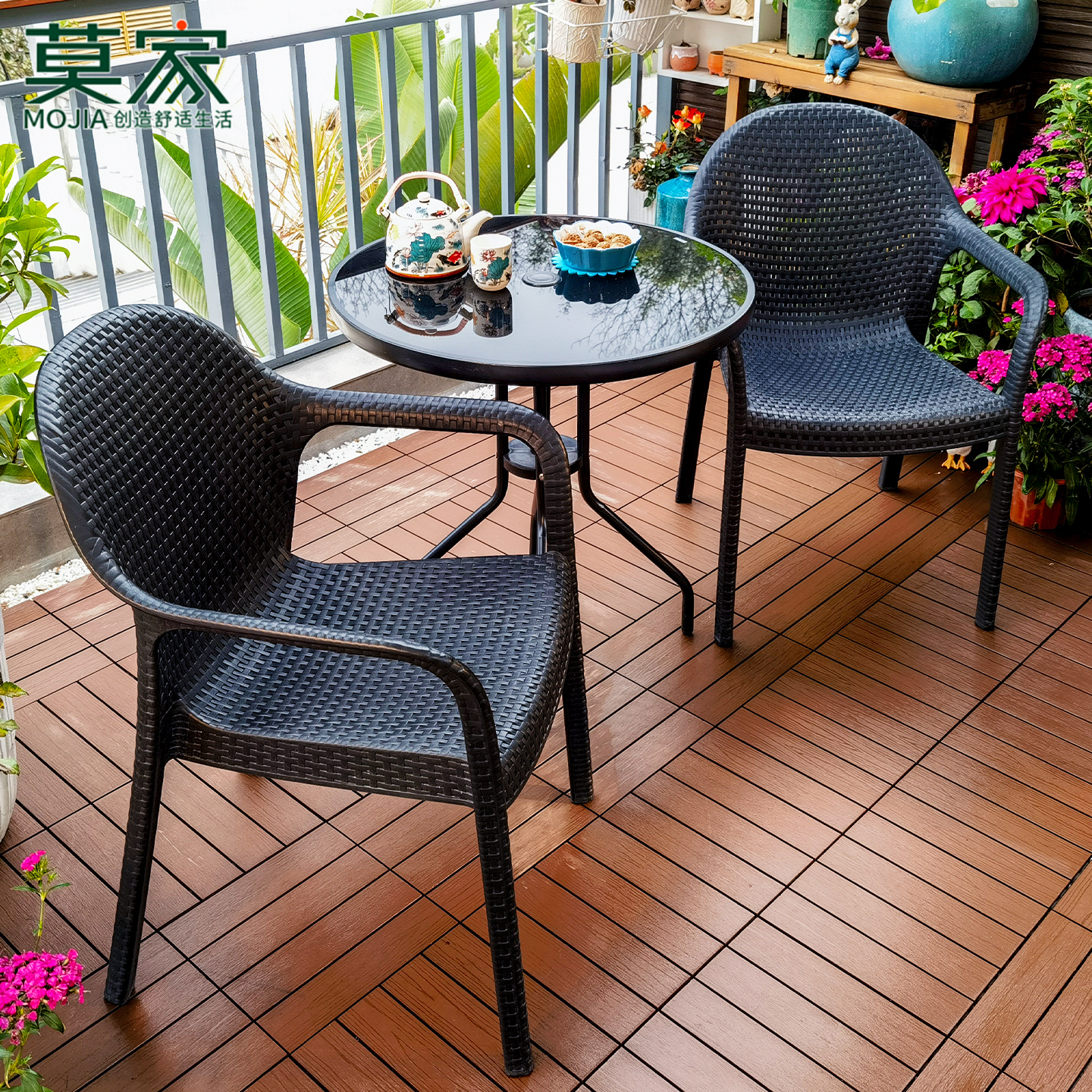 莫家阳台休闲桌椅别墅花园喝茶桌