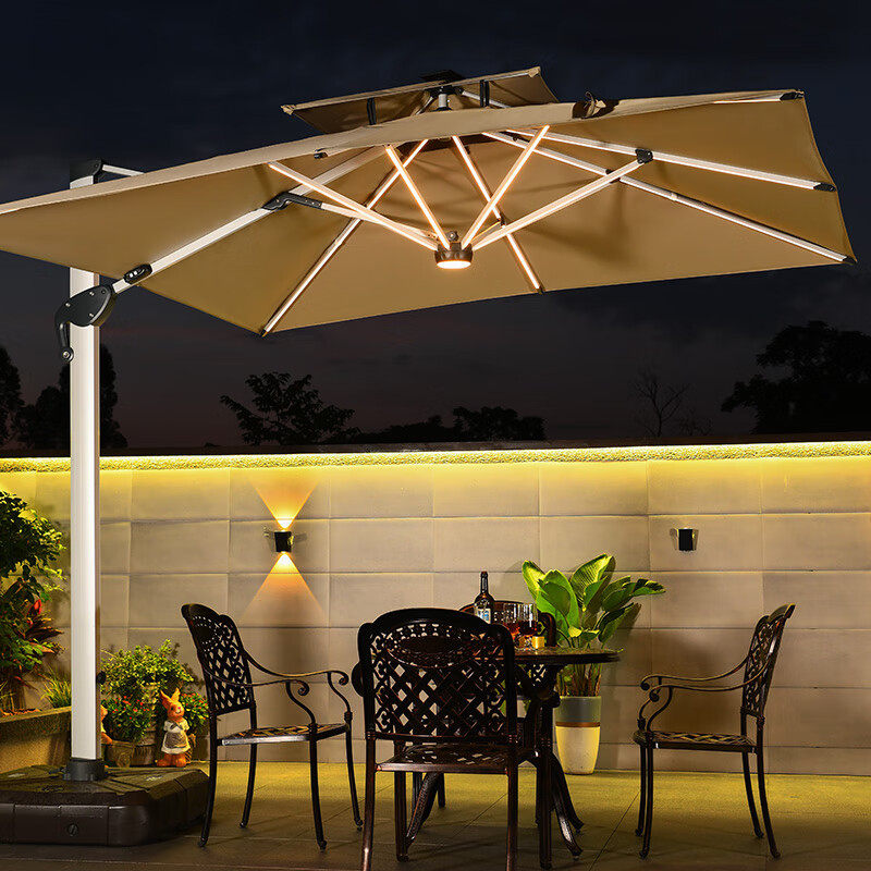 莫家（MO JIA）遮阳伞户外正方庭院花园带灯遮阳伞室外大型罗马伞,住宅家具,吊篮/吊椅,淘宝优惠券,粉丝福利购,淘宝优惠卷