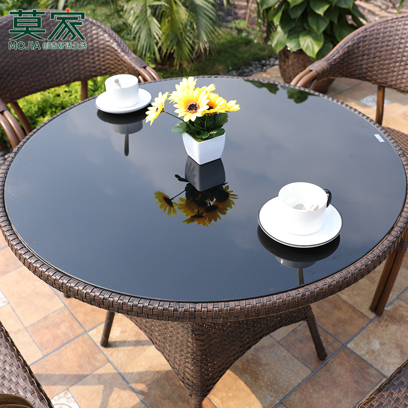 莫家户外单椅藤编桌椅防水防晒