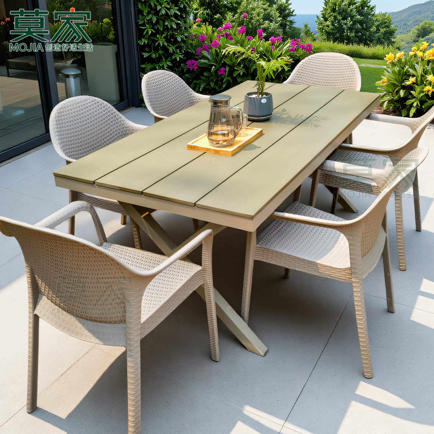 莫家户外休闲桌椅PVC材质可伸缩