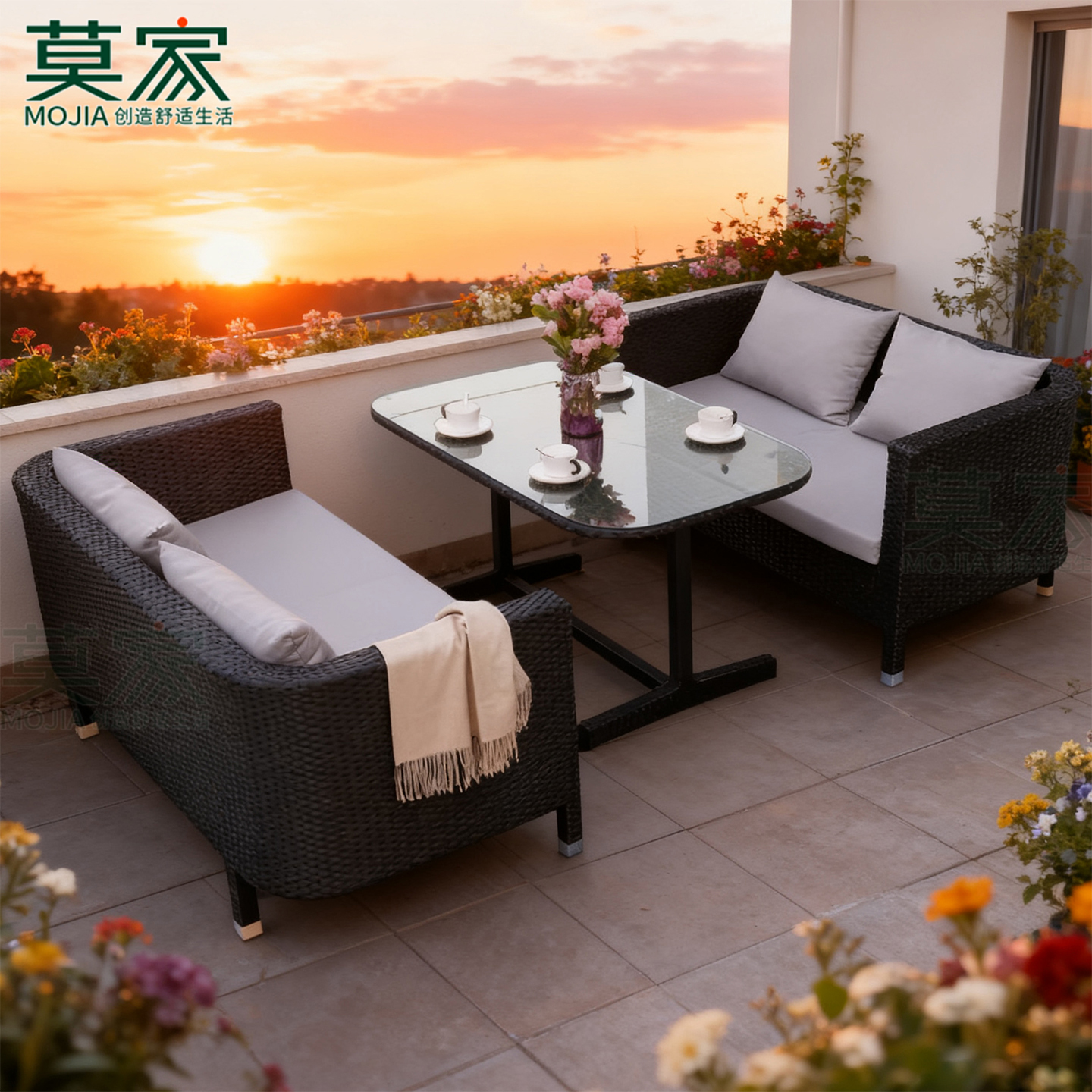 莫家户外沙发卡座套装组合