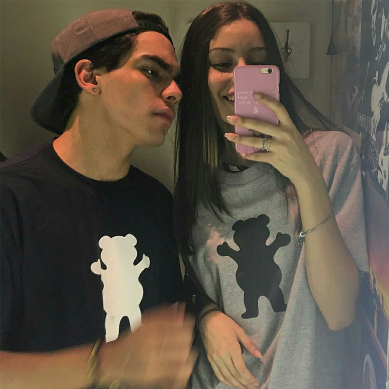 夏装情侣装欧美ins潮牌卡通小熊印花T恤男短袖宽松BF风半袖女上衣