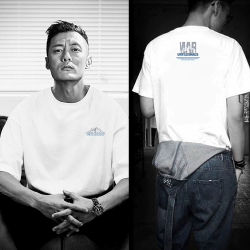 Трендовая хлопковая футболка с коротким рукавом для отдыха, брендовая летняя одежда, короткий рукав, оверсайз