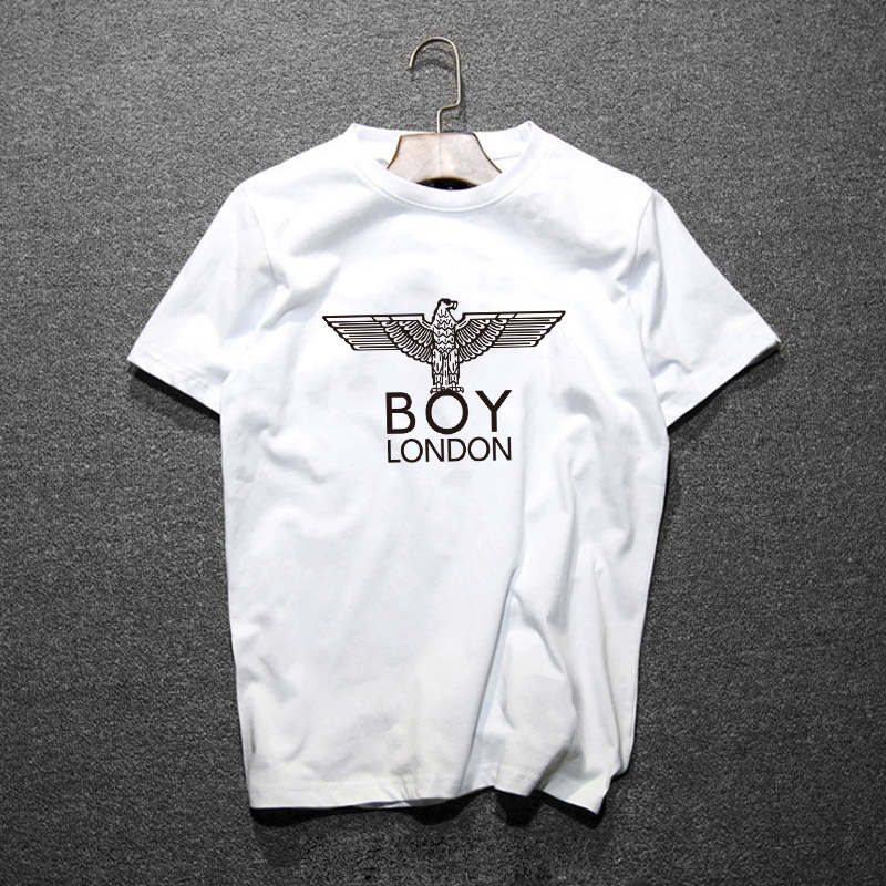 短袖t恤男夏季欧美潮牌BOY伦敦男孩老鹰情侣衣服潮流男士白色半袖