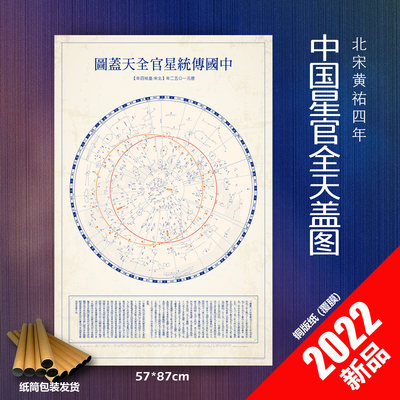 中国传统星官全天盖图周易经古