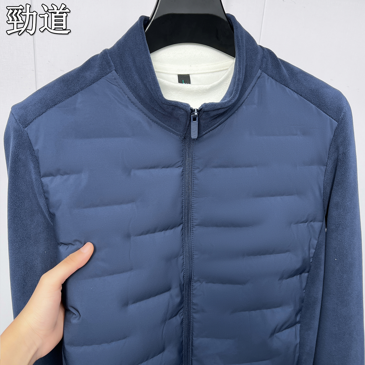 男士羽绒服拼接奥粒绒外套保暖