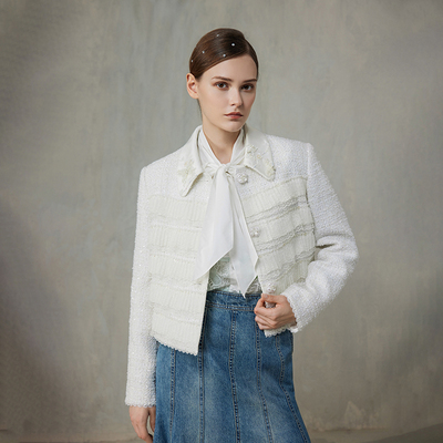 CHARFEN小香风重工蕾丝短外套