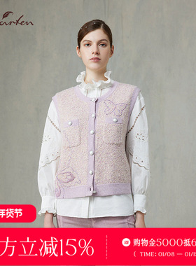 甜美淑女风针织马甲女白色纽扣开衫背心显瘦上衣CFF1D329-3072C