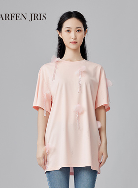 CHARFEN2025夏季新款法式复古圆领短袖针织衫女CFF2D936-9063B