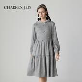 CHARFENJRIS 6021G 连帽钉珠层塔连衣裙FJF1A699 朝峰2025春季 新款