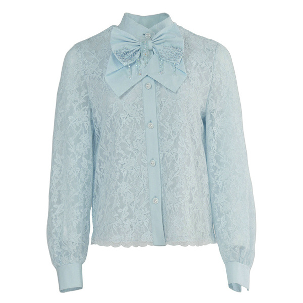 CHARFEN法式蝴蝶结蕾丝衬衫女