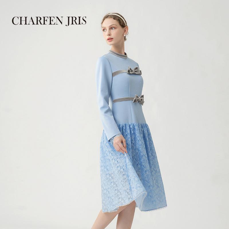 CHARFEN女童中大童粉色连衣裙