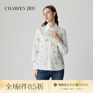 CHARFENJRIS朝峰2025春季 花卉繡花襯衫 FJF1A612 6061T 新款