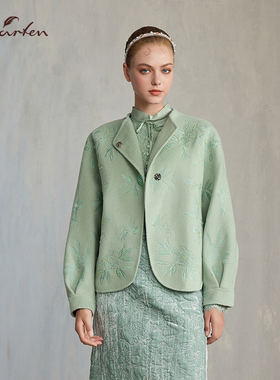 CHARFEN2024冬季新款时尚百搭显瘦重工钉珠外套CFE5D336-3052V