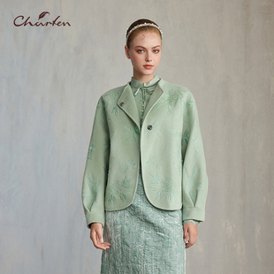 百搭显瘦重工钉珠外套CFE5D336 时尚 3052V 新款 CHARFEN2024冬季