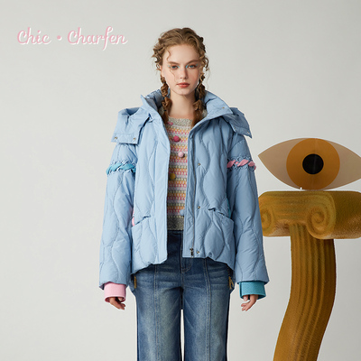 ChicCharfen工装短款连帽羽绒服