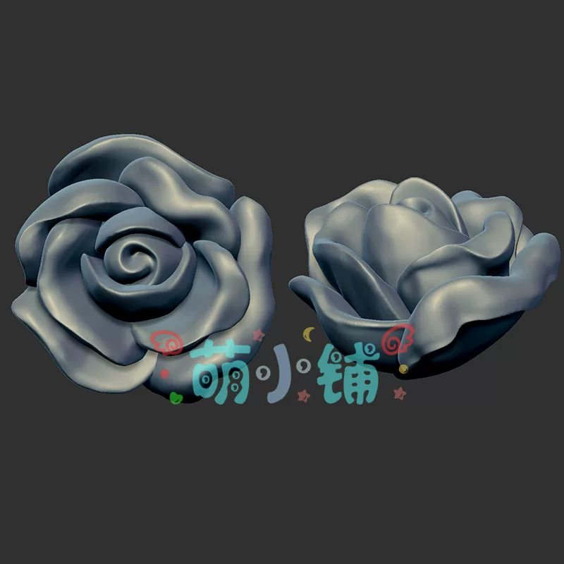 玫瑰花 花朵三维立体图圆雕图雕刻图纸stl文件雕刻机3d模型980