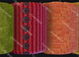 Substance Designer风格化木材材质苔藓材质sd木板红砖sd源文件