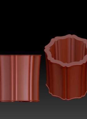 1336精品八角笔筒圆雕图3D立体模型STL obj 网盘自动发货