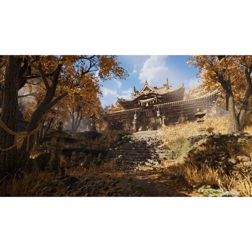 Unity秋天森林中式古风山间神社寺庙Mountain Temple Japanese
