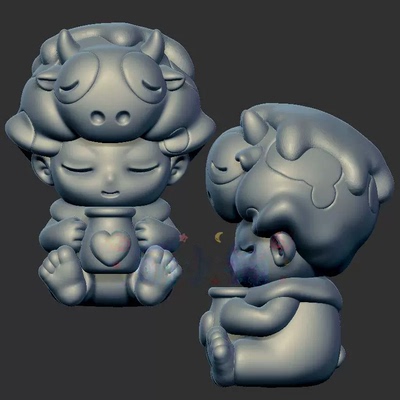 dlmoo迪莫奶牛三维立体图3d打印stl文件圆雕图雕刻机3d模型2395