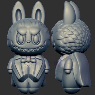 西装礼服拉布布三维立体图3d打印stl文件圆雕图雕刻机3d模型2135