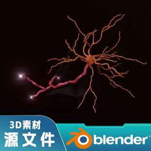 人体大脑神经元结构三维建模FBX教医学课件研究max 3D模型素材obj