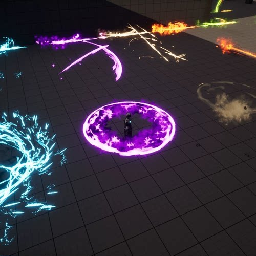 UE5魔法挥砍冲击波攻击波技能螺旋特效Magic Slash Niagara