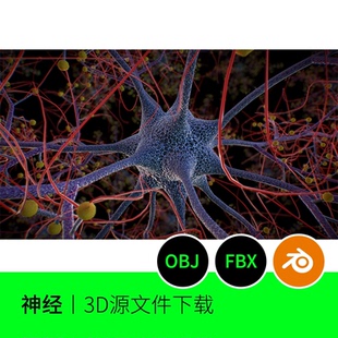 神经元系统结构3D模型建模素材不规则艺术三维blender fbx obj226
