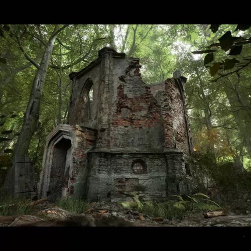 UE5.1写实中世纪森林废弃破烂地牢建筑废墟[SCANS] Ruined Crypt