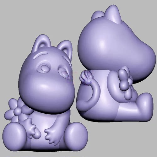 小花姆明三维立体图电脑圆雕雕刻图纸stl文件3d打印模型2088