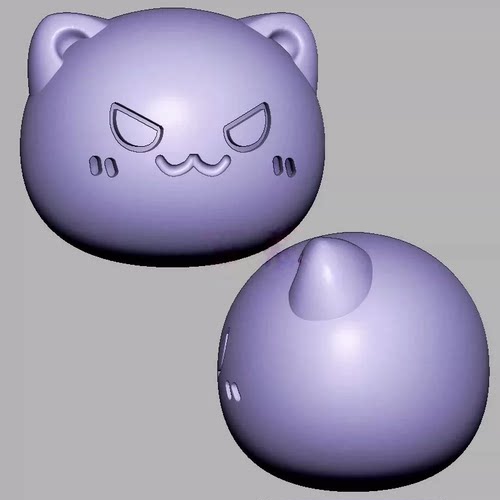 小猫头猫咪头三维立体图圆雕图STL文件雕刻机3D模型3520