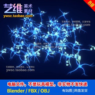 blender神经元系统医学解剖结构微观3D模型fbx/OBJ-P26