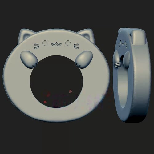 小猫扣猫咪扣三维立体图stl文件圆雕图雕刻机3d打印模型066