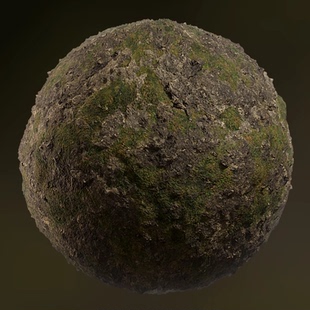 青苔岩石苔藓参数化材质球UE5素材Bridge虚幻材质精品4K高清贴图