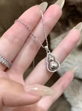 ins小众简约镶钻爆款转运葫芦梦幻圆形锁骨链新中式福禄礼款