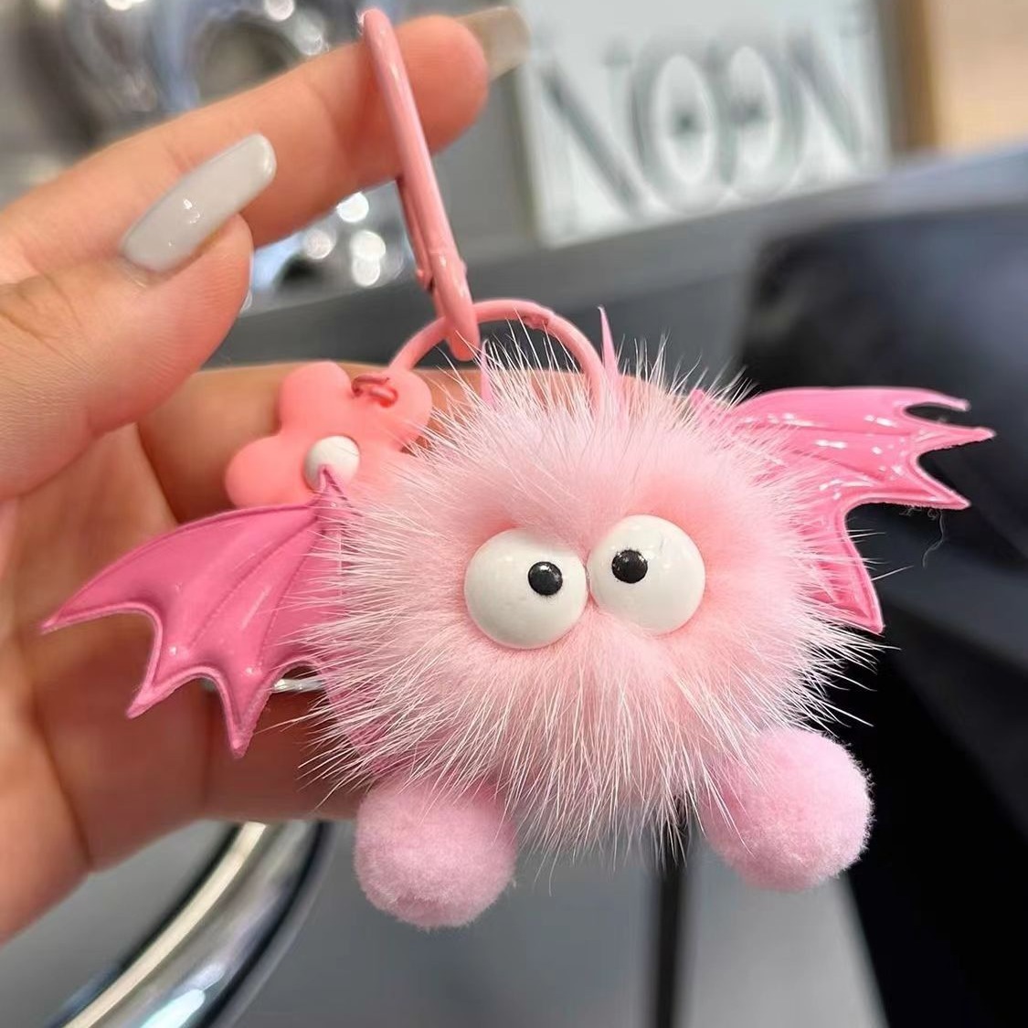 仿水貂毛小蝙蝠ins风小蝙蝠挂饰钥匙扣包包挂饰创意礼品