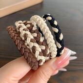 奶茶色辫子头绳发圈高级感扎头发小皮筋女百搭简约发绳头饰发饰品