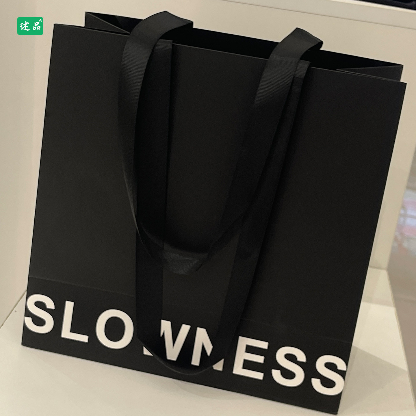 黑色字母手提袋定做logo大容量礼品袋服装店购物袋定制高档纸袋子