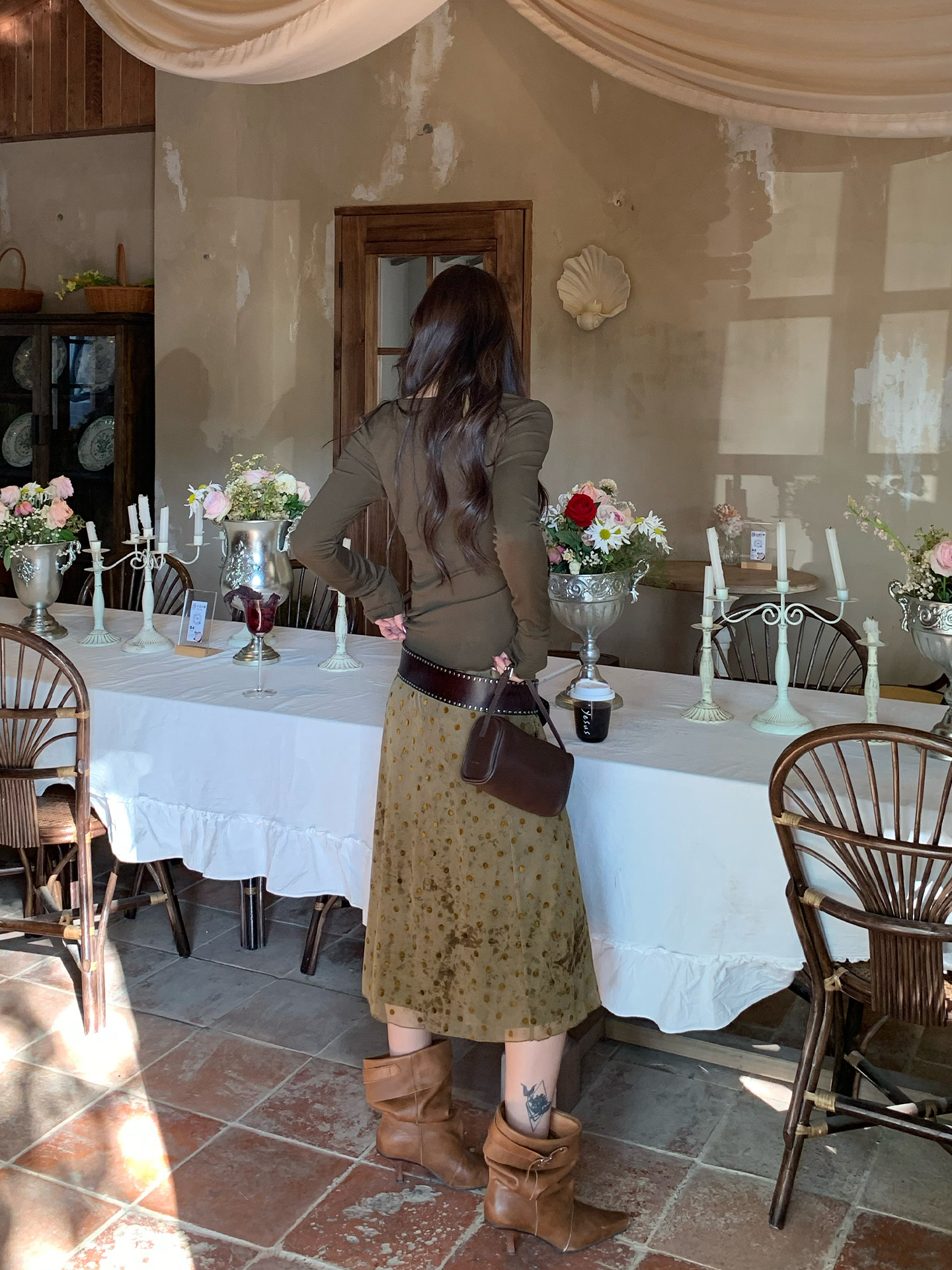 马儿MAR винтажная флокированная юбка-миди А-силуэта в горошек с сетчатыми вставками для женщин весна-лето