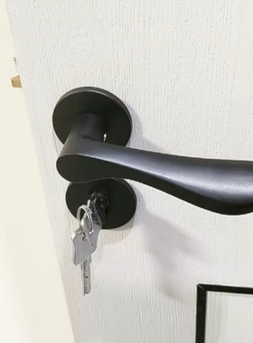 通用型房间锁具卫生间把手家用黑色分体锁木门锁58卧室静音实木门