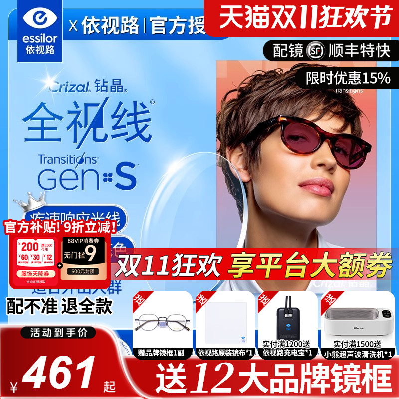 依视路全视线新一代GENS变色镜片