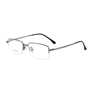 依视路镜片钻晶膜岩高启兰同款眼镜超轻半框金丝镜框女配镜近视D