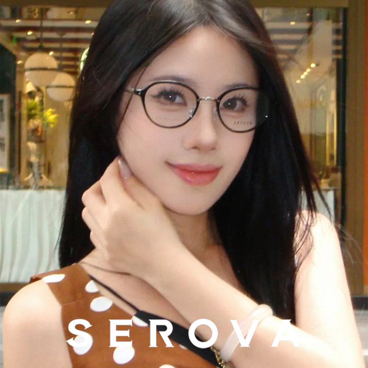 施洛华超轻细框防蓝光眼镜女