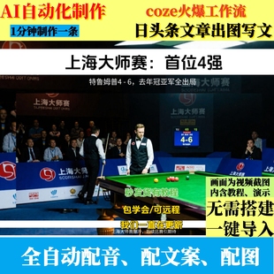 coze扣子工作流今日头条文章出图AI图文制作ai智能体全自动教程