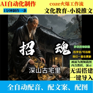 coze扣子工作流小说推文视频制作ai智能体全自动（复刻抖音二创）