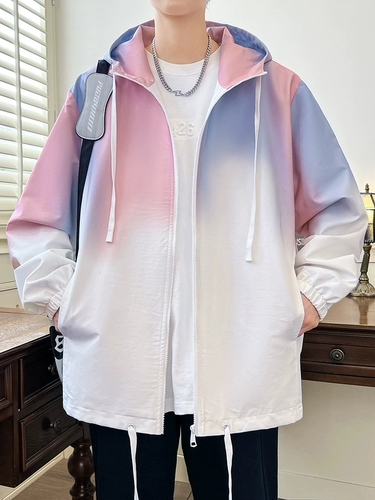 Мужская осенняя куртка для школьников, градиент, подходит для подростков, для средней школы, свободный крой