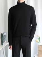 Черный свитер, весенний цветной трикотажный трендовый лонгслив, в корейском стиле
