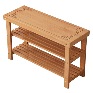 换鞋凳家用入户实木简易鞋架试衣间坐凳一体长条凳储物门口穿鞋凳