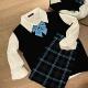德兰西双子原创黑蓝学院风jk格裙半身裙学院百褶裙短裙 雾蓝溪